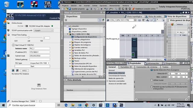 incompatible device detected at address 192.168.0.1 error, tia portal PLCSIM Advance. SOLUCION смотреть онлайн