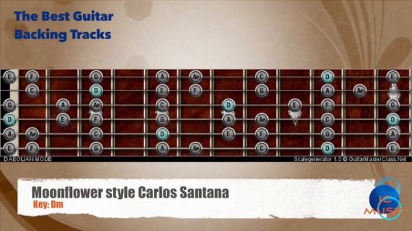 🎸 MoonFlower (Flor de Luna) Santana Guitar Backing Track guitar map scale