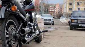 Harley-Davidson FXLR milwaukee 8 & Cobra Neighbor Haters Slip-on mufflers | Холодный запуск, звук