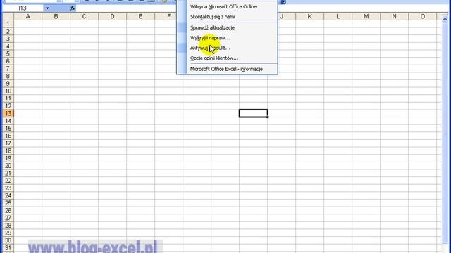 Excel 2003 PL Wszystkie pozycje na pasku menu смотреть онлайн