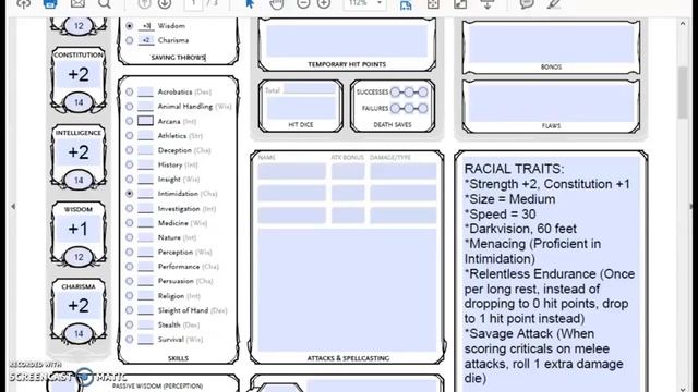 5e Character Sheet Creation Screencast смотреть онлайн