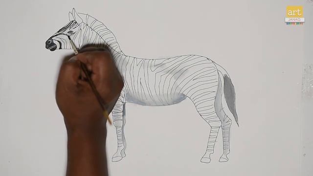Wild Animals Drawing II How to Draw Zebra easy II Art Kora II Art JanaG смотреть онлайн