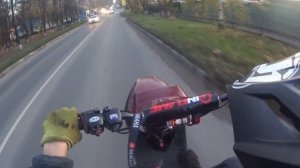 Закрытие  сезона . Стант на Yamaha bws