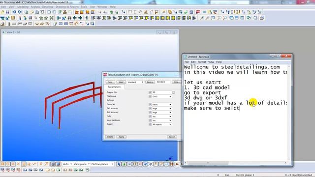 How to export Tekla Model to 3D AutoCAD and 3D dwg file смотреть онлайн
