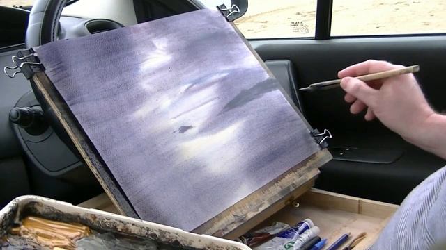 Watercolour painting in my car on a wet day at Berrow beach Part 1 of 2 смотреть онлайн