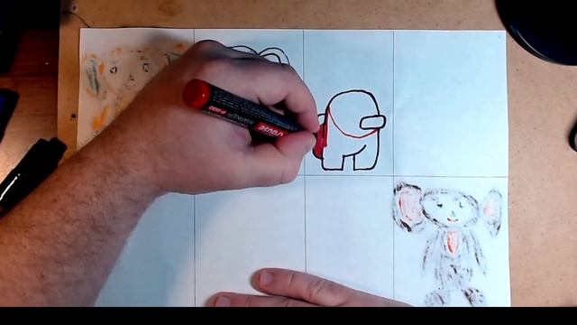 How to draw Among As step by step easily draw Among As with markers clip смотреть онлайн