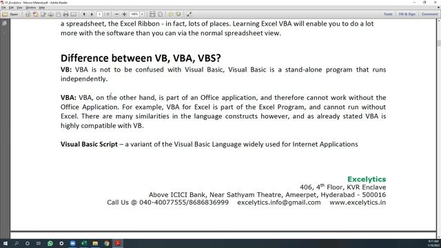 Excelytics Weekdays 'VBA Macros' B00302 Day 01 смотреть онлайн