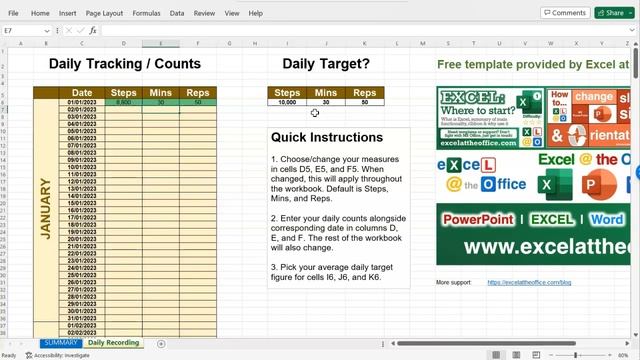 Simple Excel Fitness Tracker Template смотреть онлайн