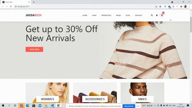 Reactjs JassaRich Free Ecommerce Template смотреть онлайн