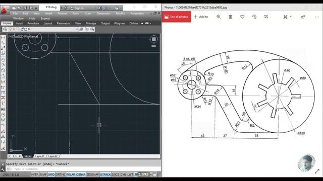 #18 || AUTOCAD MECHANICAL PRACTICE DRAWING || смотреть онлайн