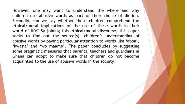 Children, Morality and Abusive Words The Ghanaian Perspectives HSSL 32 87 93 смотреть онлайн