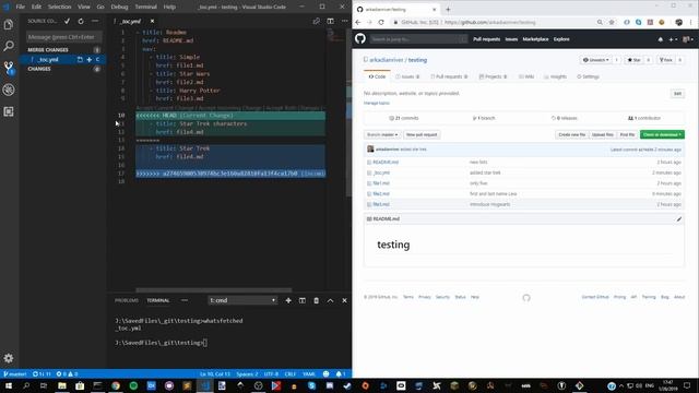VS Code and Git: Merge conflicts 2 смотреть онлайн