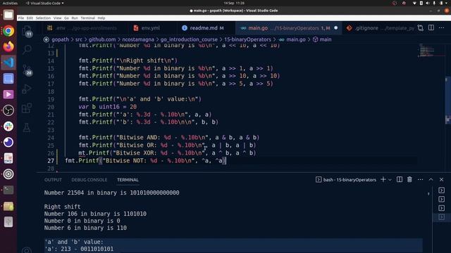 Binary Operators in Golang смотреть онлайн