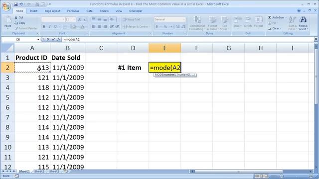Functions/Formulas in Excel 8 - Find The Most Common/Repeated Value in a List in Excel смотреть онлайн