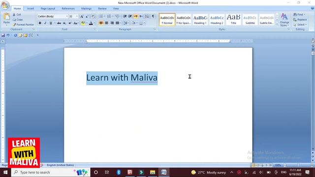 How to apply Shortcut keys through Ctrl or Alt in MS Office- Clip-7 | Learn With Maliva смотреть онлайн