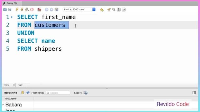 Unions MySQL | MySQL full course | Full tutorial for beginners | #revildo_code смотреть онлайн