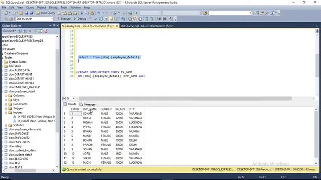 NON CLUSTERED INDEX IN SQL смотреть онлайн