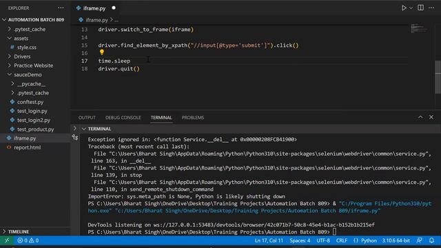 16) Iframe and Mouse Hover in Selenium with Python смотреть онлайн