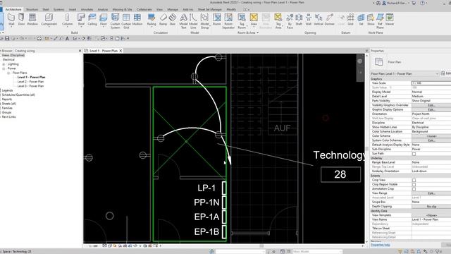 REVIT MEP 2020 - STEP BY STEP TUTORIAL 24 - HOW TO CREATE ELECTRICAL WIRING смотреть онлайн