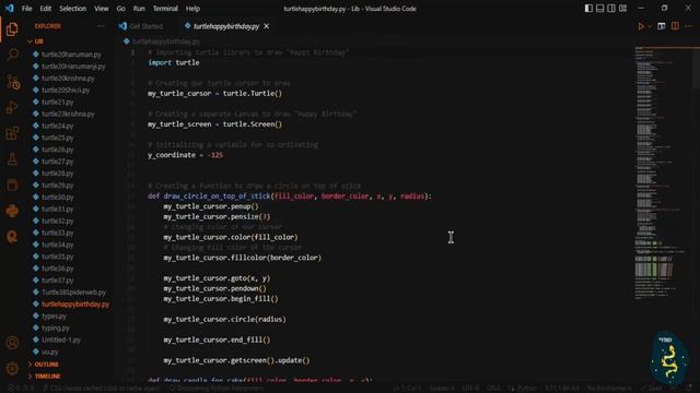Happy Birthday Cake Using Python Turtle Code смотреть онлайн