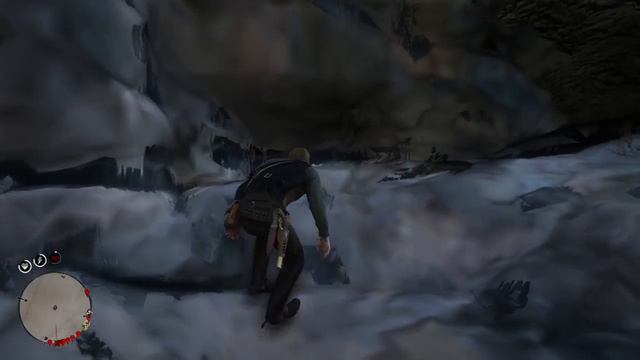Behind the collapsed rocks where you speak with the "giant" - Red Dead Redemption 2 смотреть онлайн