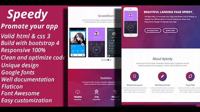 Speedy-Responsive app landing page | Themeforest Website Templates and Themes смотреть онлайн