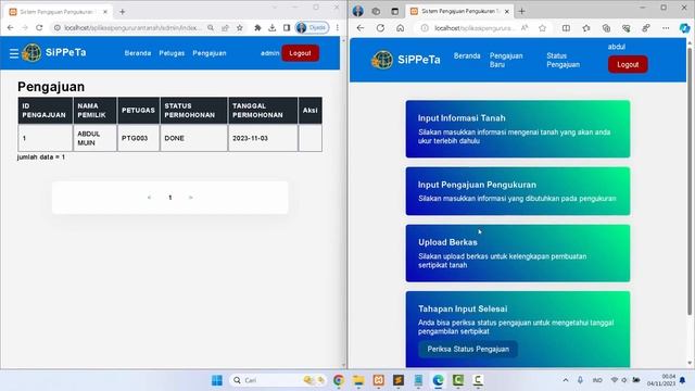 Aplikasi Sistem Pengajuan Pengukuran Tanah смотреть онлайн