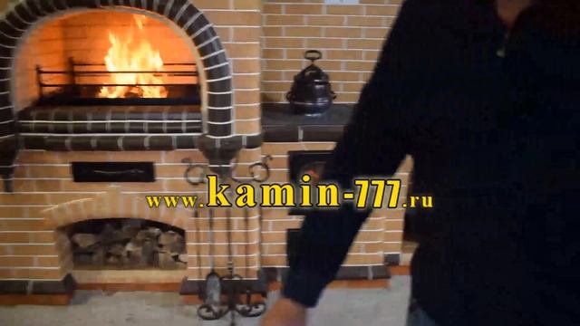 Комплекс барбекю из кирпича с казаном и коптильней горячего копчения. смотреть онлайн