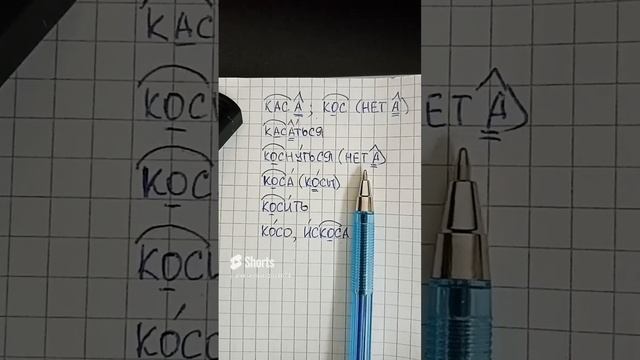Корни с чередованием -кос- и -кас- за 1 минуту - как проверять и как оформлять в тетради смотреть онлайн