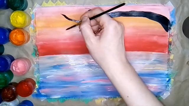 легко рисуем качели на фоне заката смотреть онлайн