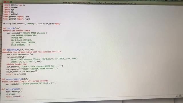 Programming In Python - Found Poem Generator 3 - Loading From CSV смотреть онлайн