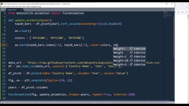Bar Chart Race Animation Using Matplotlib In Python | Matplotlib Tutorial смотреть онлайн