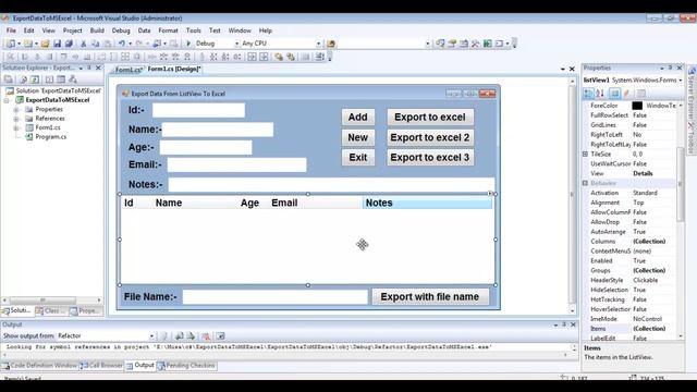 C# Export Data From ListView To MS Excel - part 4 - смотреть онлайн