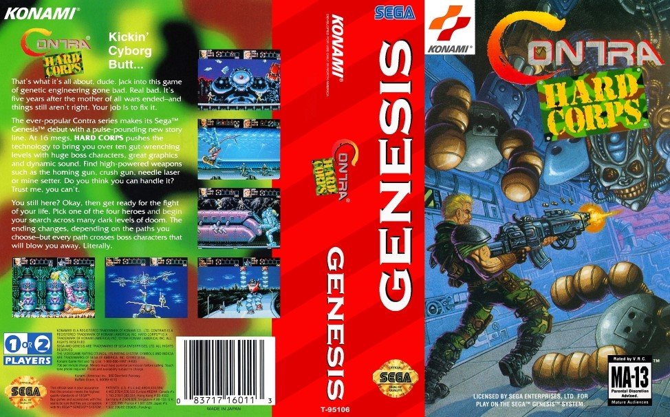 Sega Mega Drive 2 (Smd) 16-bit Contra Hard Corps Полное Прохождение