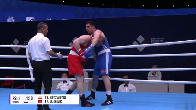 Quarterfinals (86kg) NIEDZWIECKI Tomasz (POL) vs LIJESEVIC Petar (MNE) | EUBC 2022 смотреть онлайн