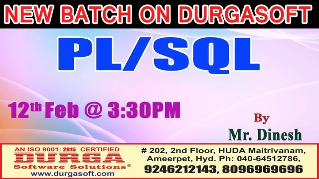 New Batch On PL/SQL by Mr. Dinesh Demo On 12th Feb @3:30PM At Maitrivanam(HYD) - Offline Batch смотреть онлайн