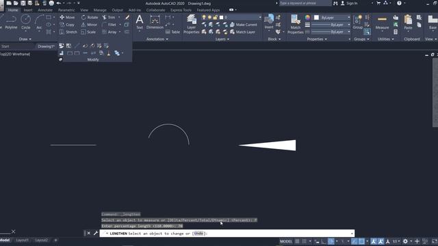 AutoCad 25 : LENGTHEN and REVERSE command смотреть онлайн