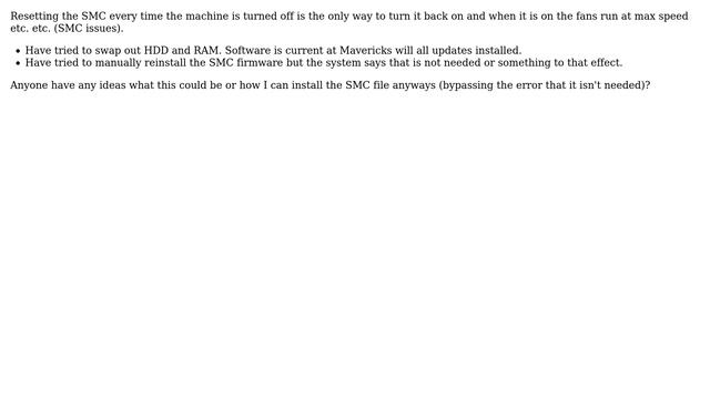 Apple: MacBook Pro 5,1 Will Only Turn On After SMC Reset