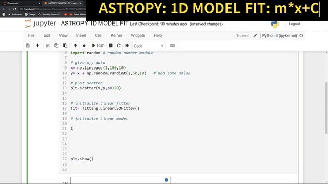 ASTROPY| PYTHON FOR ASTRONOMY| LINEAR 1D MODEL FIT| LINE FIT IN PYTHON| LINEAR REGRESSION| #astropy смотреть онлайн