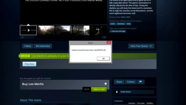 FAILED TO LOAD THE GAME DLL! - Lex Mortis Unplayable At Launch смотреть онлайн