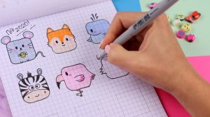 10 Квадратных животных ПО КЛЕТОЧКАМ! Часть 3. Простые рисунки
