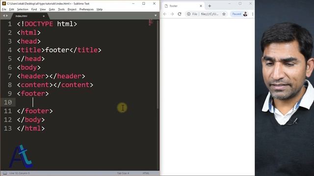 Footer tag - html 5 tutorial in hindi/urdu - Class - 41 смотреть онлайн