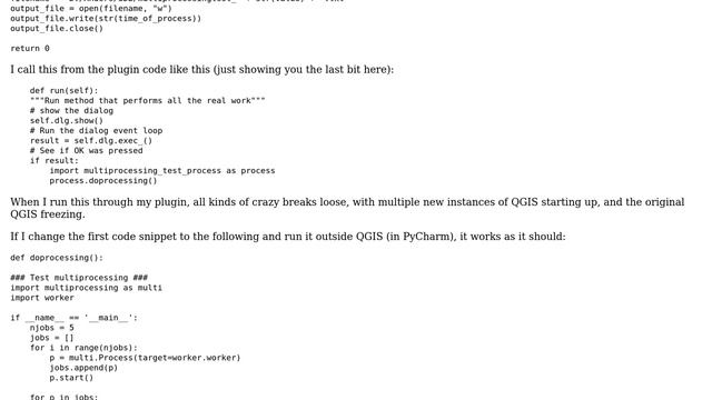 GIS: Multiprocessing In A QGIS Plugin