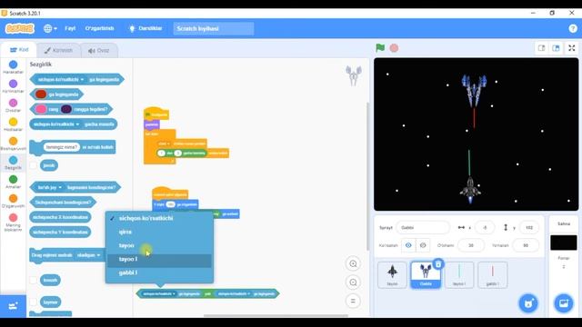 Scratch Dasturida Yulduzlar Jangi O'yinini Yaratish