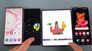 Samsung Z Fold + Z Flip + Note 10 + A52s Google MEET Duo Incoming Call at the Same Time
