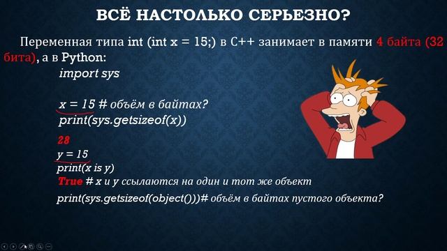 Интернированные объекты в Python смотреть онлайн