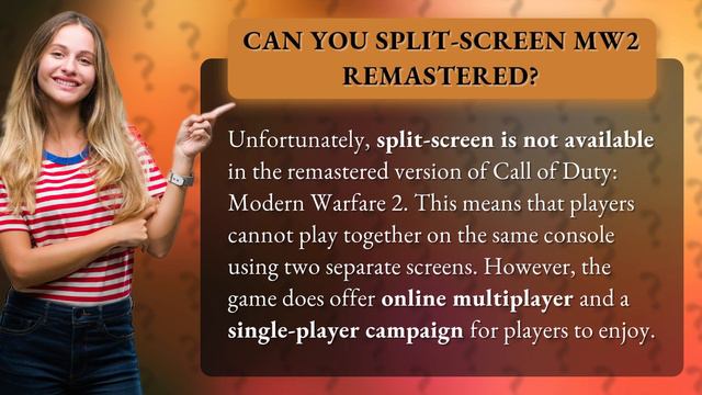 Can you split-screen MW2 remastered? смотреть онлайн