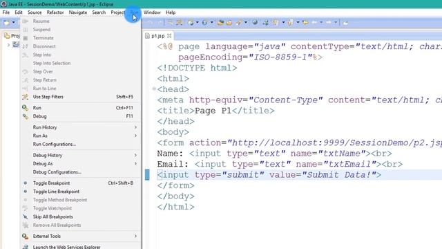 HttpSession in JSP using Eclipse смотреть онлайн