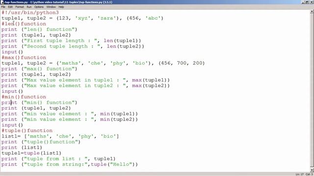 Python - Built-in Tuple Function смотреть онлайн