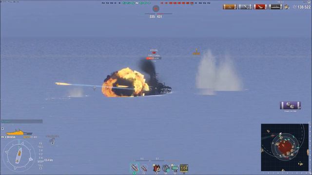 World of Warships - Moskva - 7Kills - 240K dmg - 9 achievements - Replay смотреть онлайн